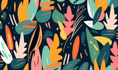 Brushstroke Shapes Pattern Abstract Artwork Colors Painting Colorful Wall Art Design