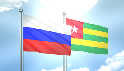 Russia and Togo Flag Together A Concept of Realations