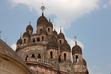 Fototapeta premium India Kalna temples on a cloudy winter day