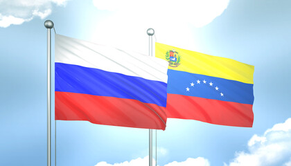 Russia and Venezuela Flag Together A Concept of Realations