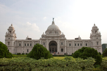 Obraz premium India Kolkata Victoria memorial on a cloudy winter day