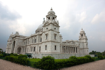 Obraz premium India Kolkata Victoria memorial on a cloudy winter day