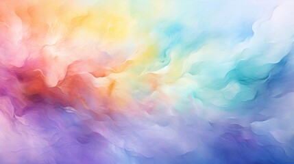Watercolor Rainbow: Soft Flowing Watercolor Streaks in Rainbow Colors, Seamless Blend, Peaceful Harmonious Effect
