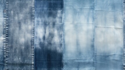 Acid Wash Denim: Textured Acid-Wash Denim Background with Blue and White Shades Creating Rugged, Edgy Feel
