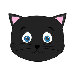 Cute Black Cat Face