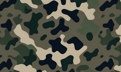 Naklejka premium Green Camouflage Pattern Military Colors Vector Style Camo Background Graphic Army Wall Art Design