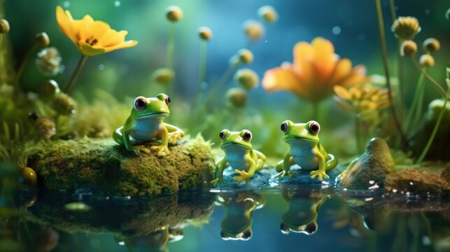 Beautiful and charming frog, wallpaper