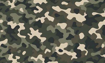 Green Camouflage Pattern Military Colors Vector Style Camo Background Graphic Army Wall Art Design