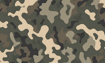 Green Camouflage Pattern Military Colors Vector Style Camo Background Graphic Army Wall Art Design