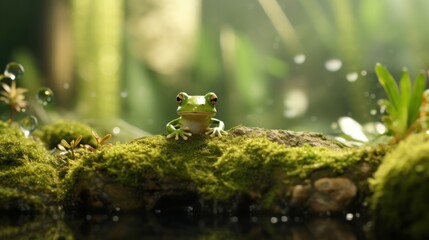 Beautiful and charming frog, wallpaper