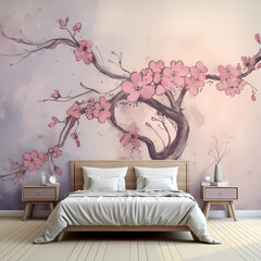 Wallpaper Japan style, Japandi, decor, boho, vintage, background, wall decor