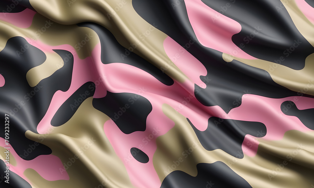 Poster Pink Black Camouflage Pattern Military Colors Vector Style Camo Background Graphic Army Wall Art Design