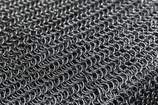 Chain mail. Medieval knight torso armor made of steel rings