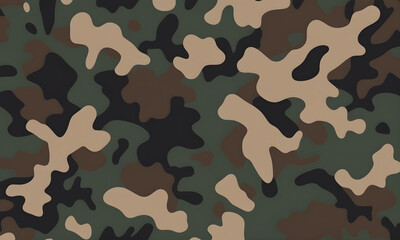 Forest Camouflage Pattern Military Colors Vector Style Camo Background Graphic Army Wall Art Design