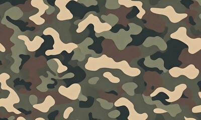 Fototapeta premium Brown Green Camouflage Pattern Military Colors Vector Style Camo Background Graphic Army Wall Art Design