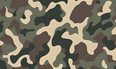 Fototapeta premium Brown Green Camouflage Pattern Military Colors Vector Style Camo Background Graphic Army Wall Art Design
