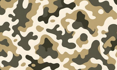 Cream Gold Camouflage Pattern Military Colors Vector Style Camo Background Graphic Army Wall Art Design
