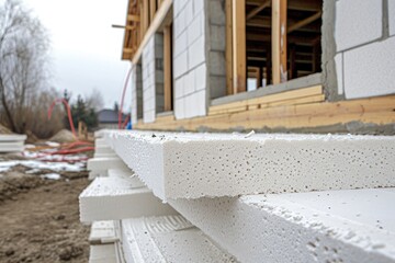 Sheets of expanded polystyrene for house thermal insulation during constructions