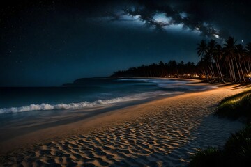 sunset over the beach