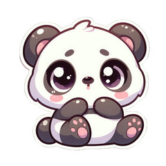 Generative AI Cute Little Panda Sticker, cute little panda sticker, Adorable little panda stickers, Little panda Sticker, funny panda stickers, adorable little panda stickers, cute panda stickers