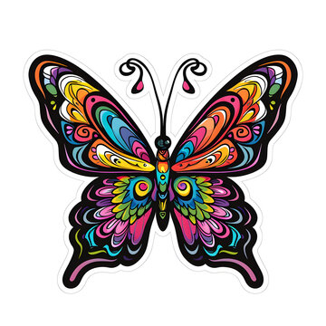 butterfly sticker on white background