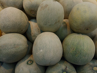 Melon fruit is whitish green