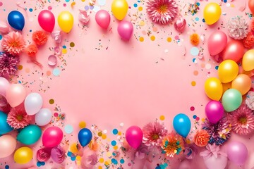 Naklejka premium balloons and confetti