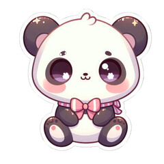 Generative AI Cute Little Panda Sticker, cute little panda sticker, Adorable little panda stickers, Little panda Sticker, funny panda stickers, adorable little panda stickers, cute panda stickers