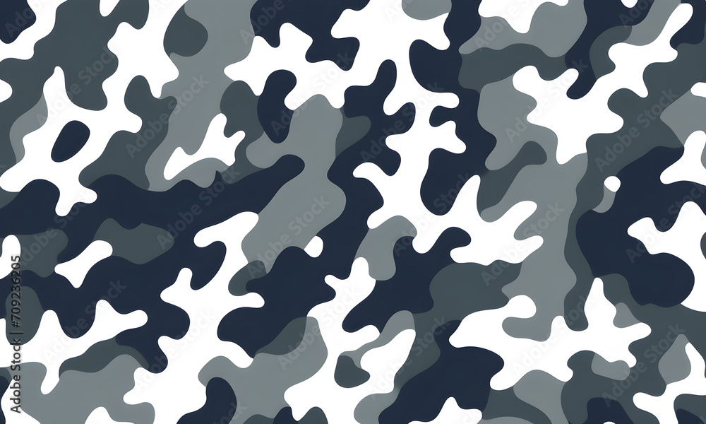 Canvas Prints Navy White Camouflage Pattern Military Colors Vector Style Camo Background Graphic Army Wall Art Design