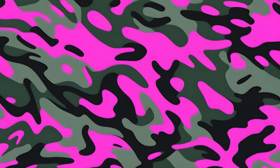 Neon Black Camouflage Pattern Military Colors Vector Style Camo Background Graphic Army Wall Art Design