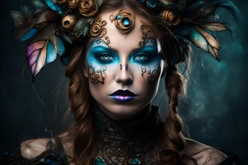 Fototapeta premium A realistic 3d model of a women, art painting