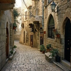 Jerusalem, Israel. Street view of old City. AI Generative