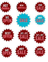Collection of Sale Badges for Retail Promotions.