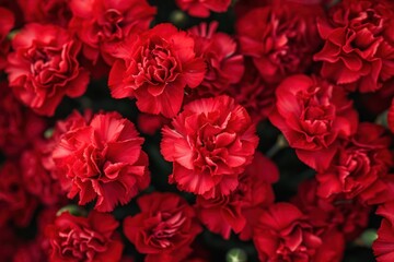 Carnations flowers with red petals Close Up. Natural wallpaper. Spring is here - Powered by Adobe