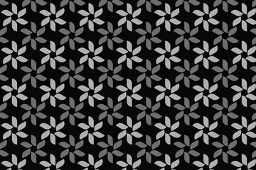 Flower geometric pattern. Seamless vector background. Black ornament. Ornament for fabric, wallpaper, packaging