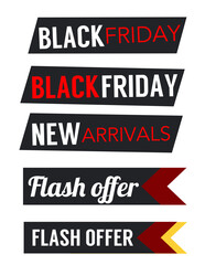 Sale Badge: Black Friday and New Arrivals Flash Offer Banners