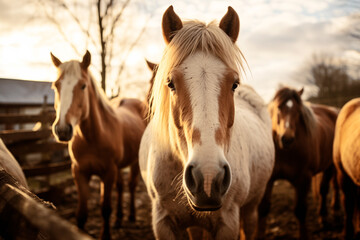 horse in the sunset