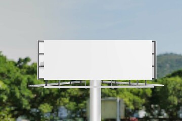 Billboard blank on a highway for advertisement