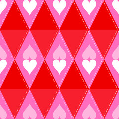 Valentines Day seamless pattern background love pink and red hearts wallpaper 