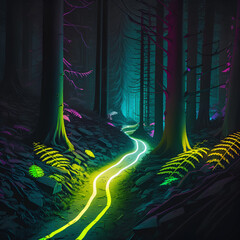Fantasy neon forest 