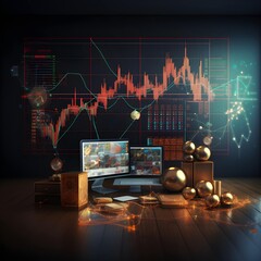Creatively evolving forex charts. Trading, money, finance and success concept