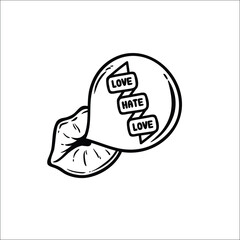 vector love logo design sticker design
