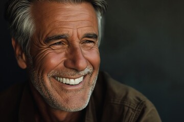 Fototapeta premium Close up portrait of a senior man with the natural charm in a genuine and uplifting photograph