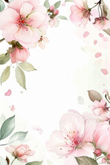 Flower frame background with space for text.	
