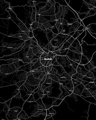 Sheffield UK Map, Detailed Dark Map of Sheffield UK