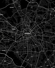 Manchester UK Map, Detailed Dark Map of Manchester UK