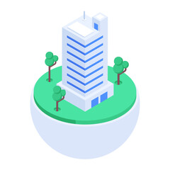 Get this isometric icon of a production plant 