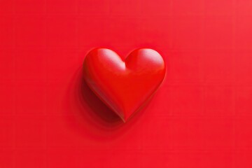 Textured red heart on a monochromatic red backdrop.