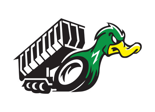 Junk removal logo design, Dumpster, hauling logo design, baby chicken icon