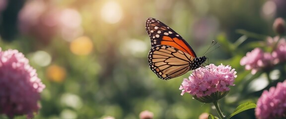 Nature of butterfly and flower in garden using as background butterflies